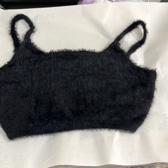 Charlie Holiday Lenny knitted cardigan and crop top set in black New With Tags - Picture 10 of 13